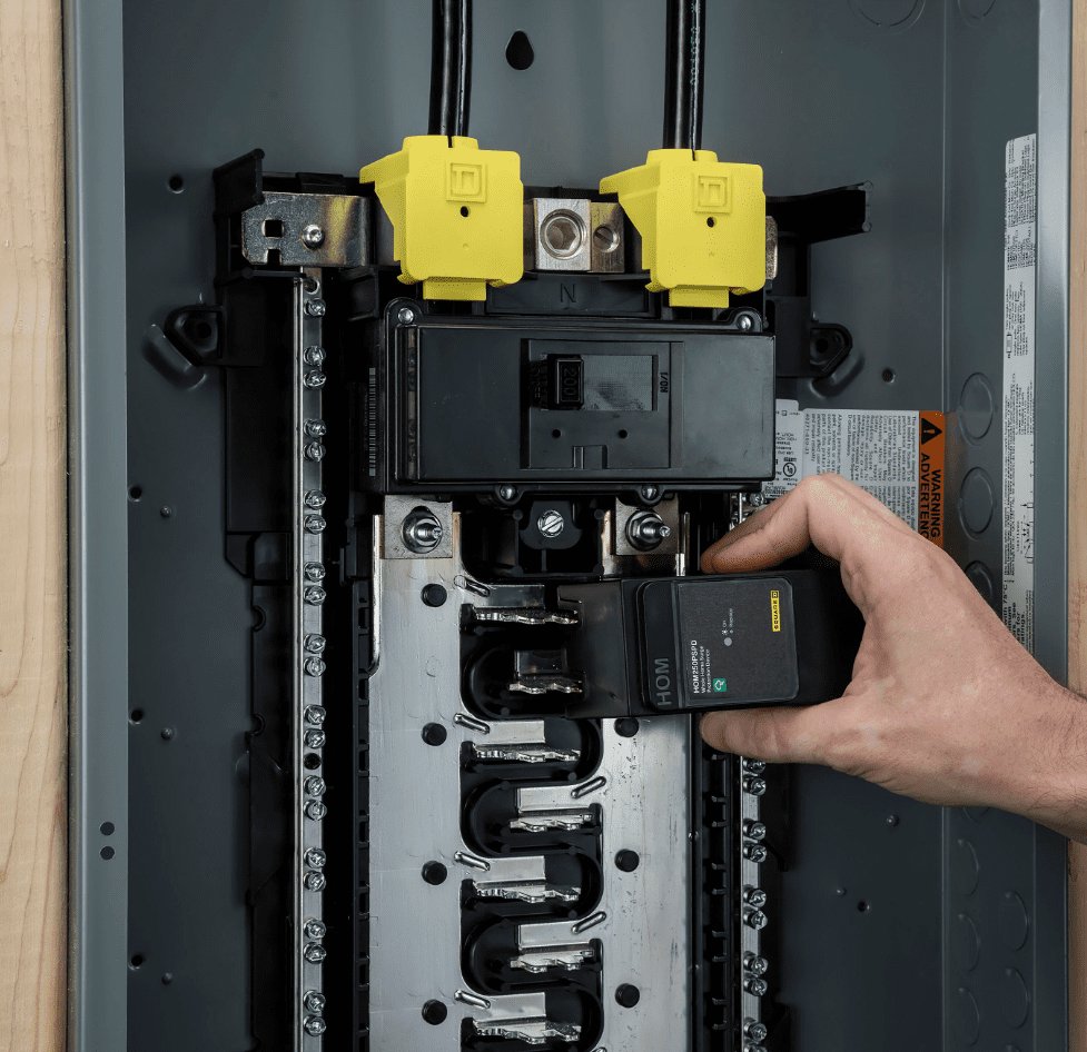 Whole-home surge protector installed at the electrical panel by Archvolt Electric